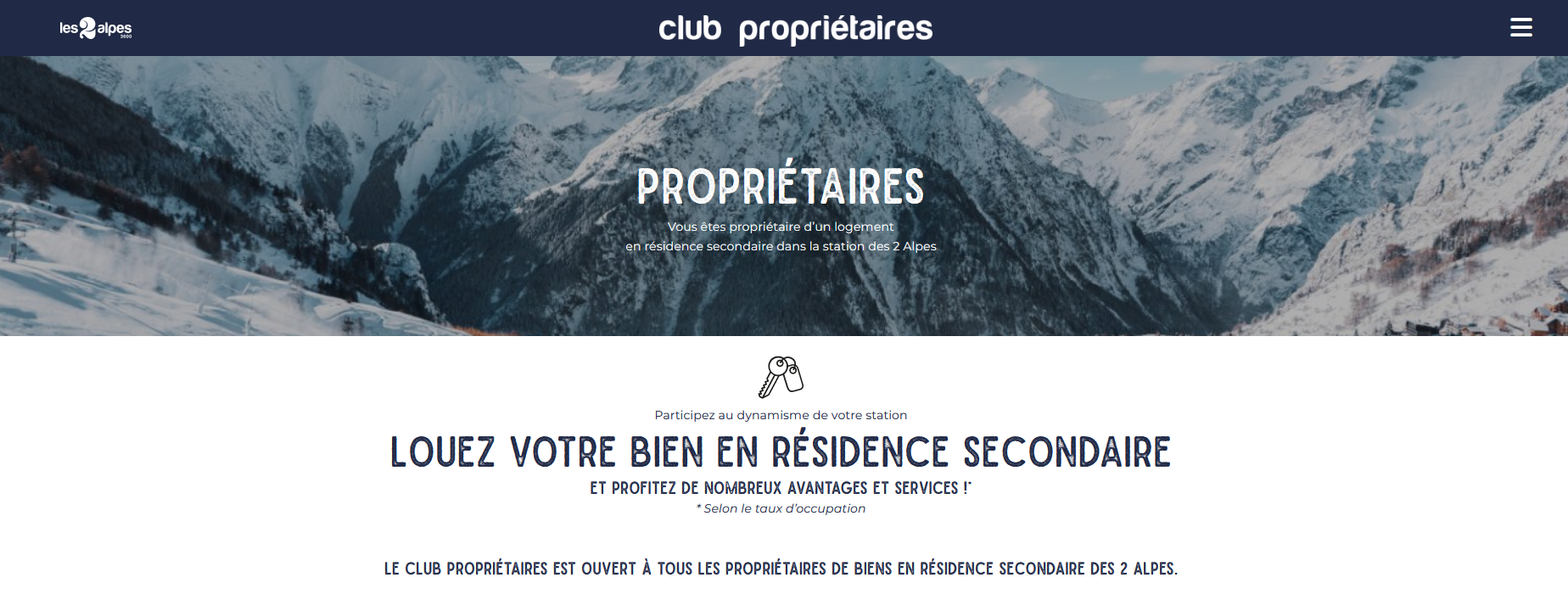 Club propriétaires Les 2 Alpes